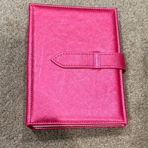 Pink Faux Leather Earring holder
